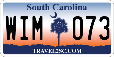 SC license plate WIM073