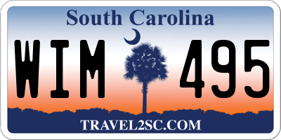 SC license plate WIM495