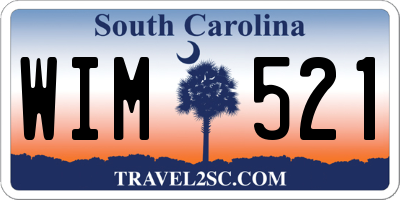 SC license plate WIM521