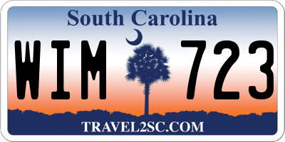 SC license plate WIM723