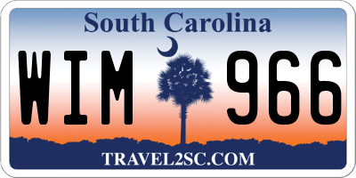 SC license plate WIM966
