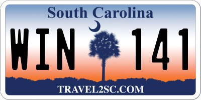 SC license plate WIN141
