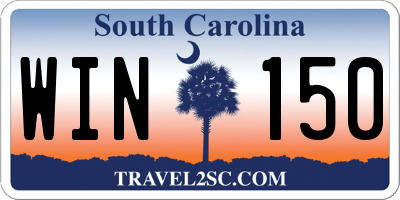 SC license plate WIN150