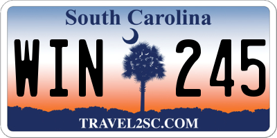 SC license plate WIN245