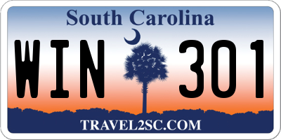 SC license plate WIN301