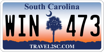 SC license plate WIN473