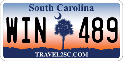 SC license plate WIN489