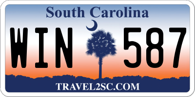 SC license plate WIN587