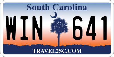 SC license plate WIN641