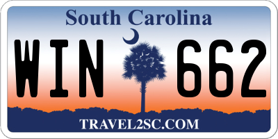 SC license plate WIN662