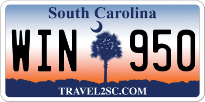SC license plate WIN950