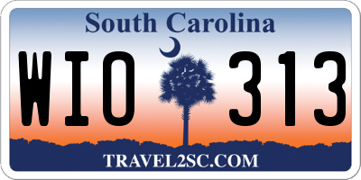 SC license plate WIO313