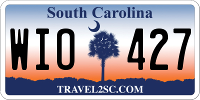 SC license plate WIO427
