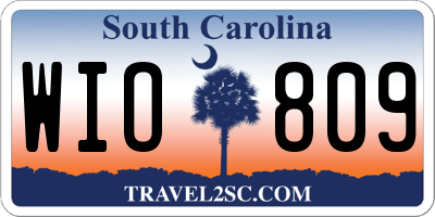 SC license plate WIO809
