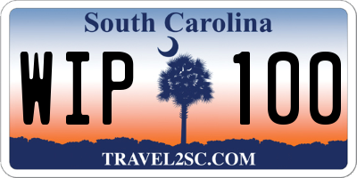 SC license plate WIP100