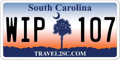 SC license plate WIP107