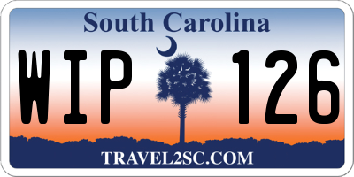 SC license plate WIP126