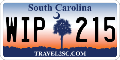 SC license plate WIP215