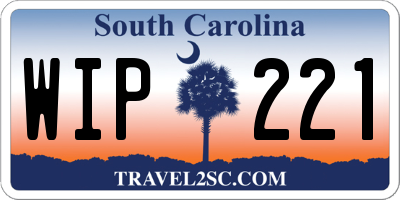SC license plate WIP221