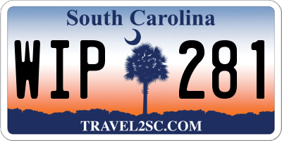 SC license plate WIP281