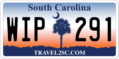 SC license plate WIP291