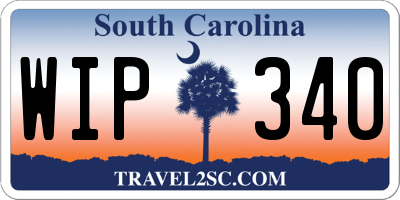 SC license plate WIP340