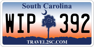 SC license plate WIP392