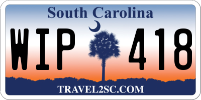 SC license plate WIP418