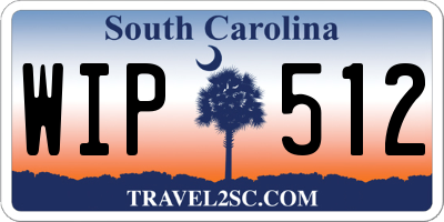 SC license plate WIP512