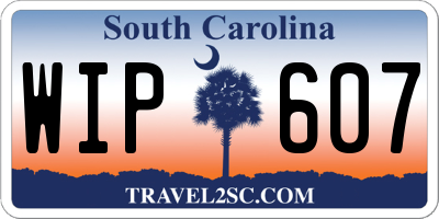 SC license plate WIP607