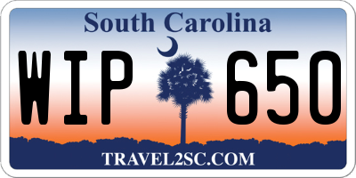 SC license plate WIP650