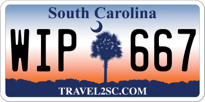 SC license plate WIP667