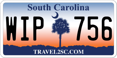 SC license plate WIP756
