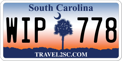 SC license plate WIP778