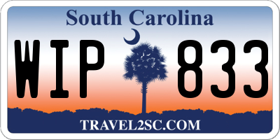 SC license plate WIP833