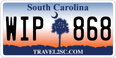 SC license plate WIP868