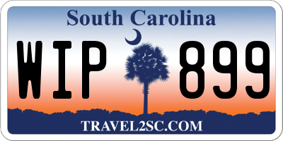 SC license plate WIP899