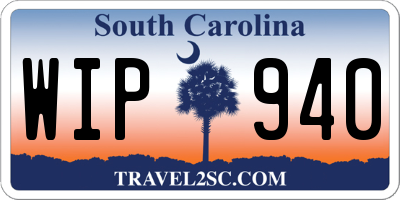 SC license plate WIP940