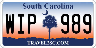 SC license plate WIP989