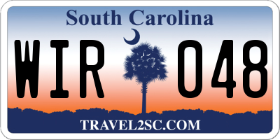 SC license plate WIR048