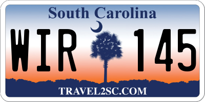 SC license plate WIR145