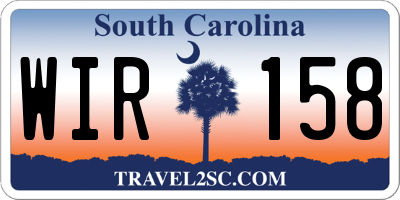SC license plate WIR158