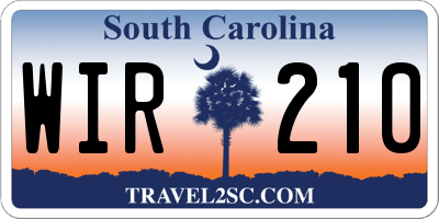 SC license plate WIR210