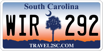 SC license plate WIR292