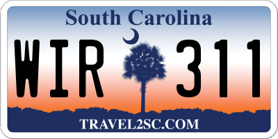 SC license plate WIR311