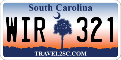 SC license plate WIR321