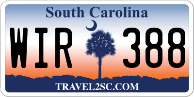 SC license plate WIR388