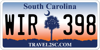 SC license plate WIR398