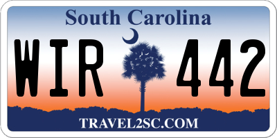 SC license plate WIR442