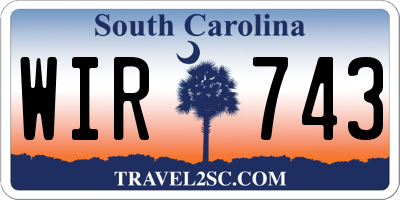 SC license plate WIR743